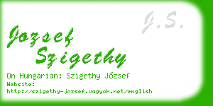 jozsef szigethy business card